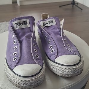 Womens ALL STARS shoes purple slip ons